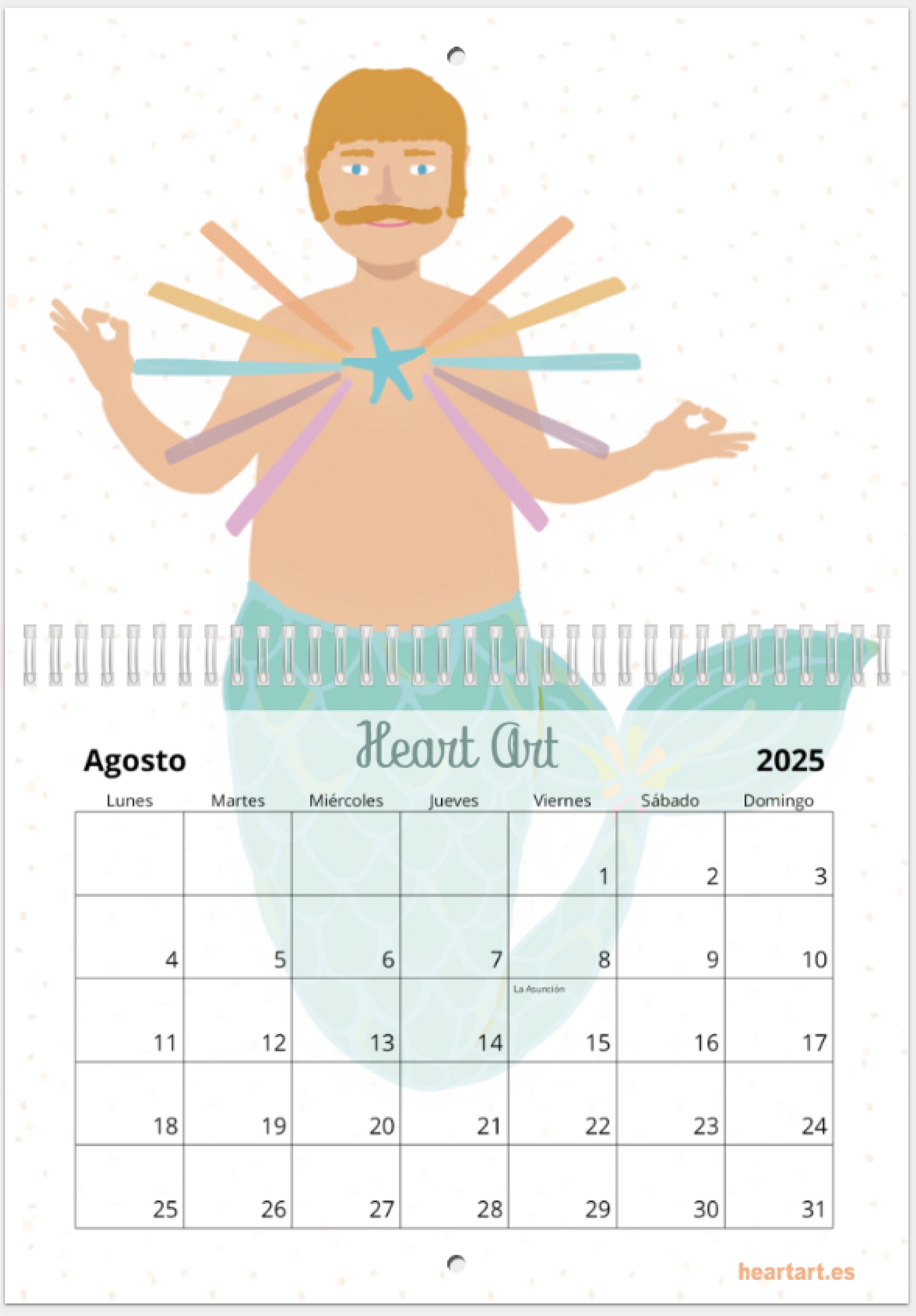 Calendario 2025 tamaño A4 doble.