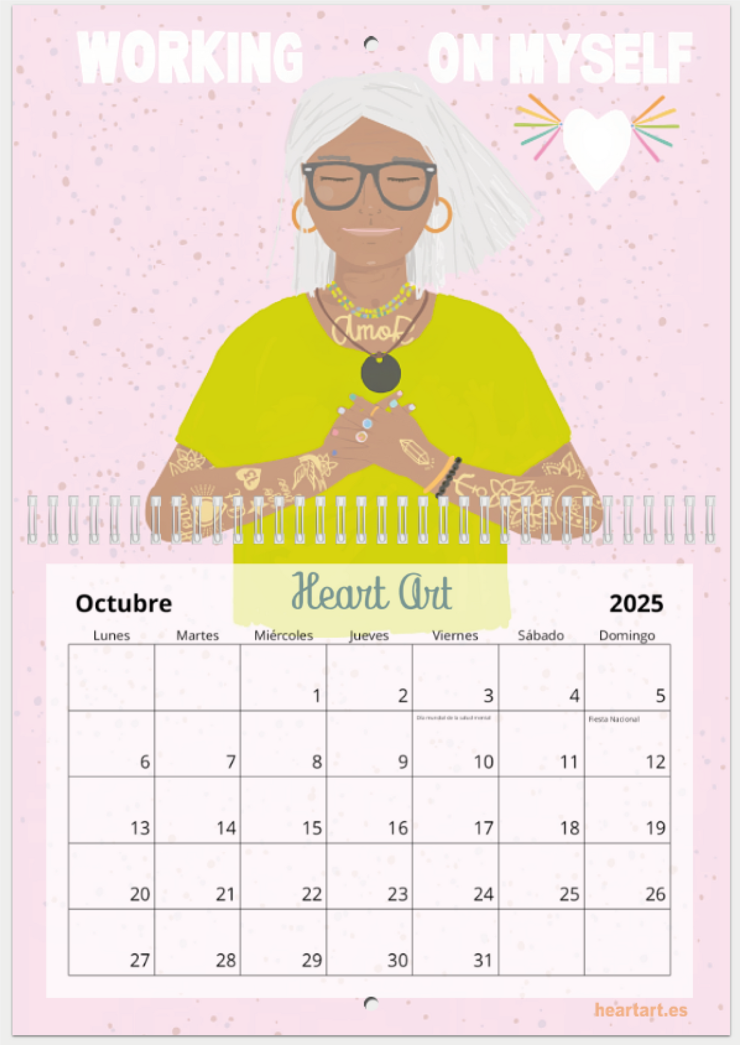 Calendario 2025 tamaño A4 doble.