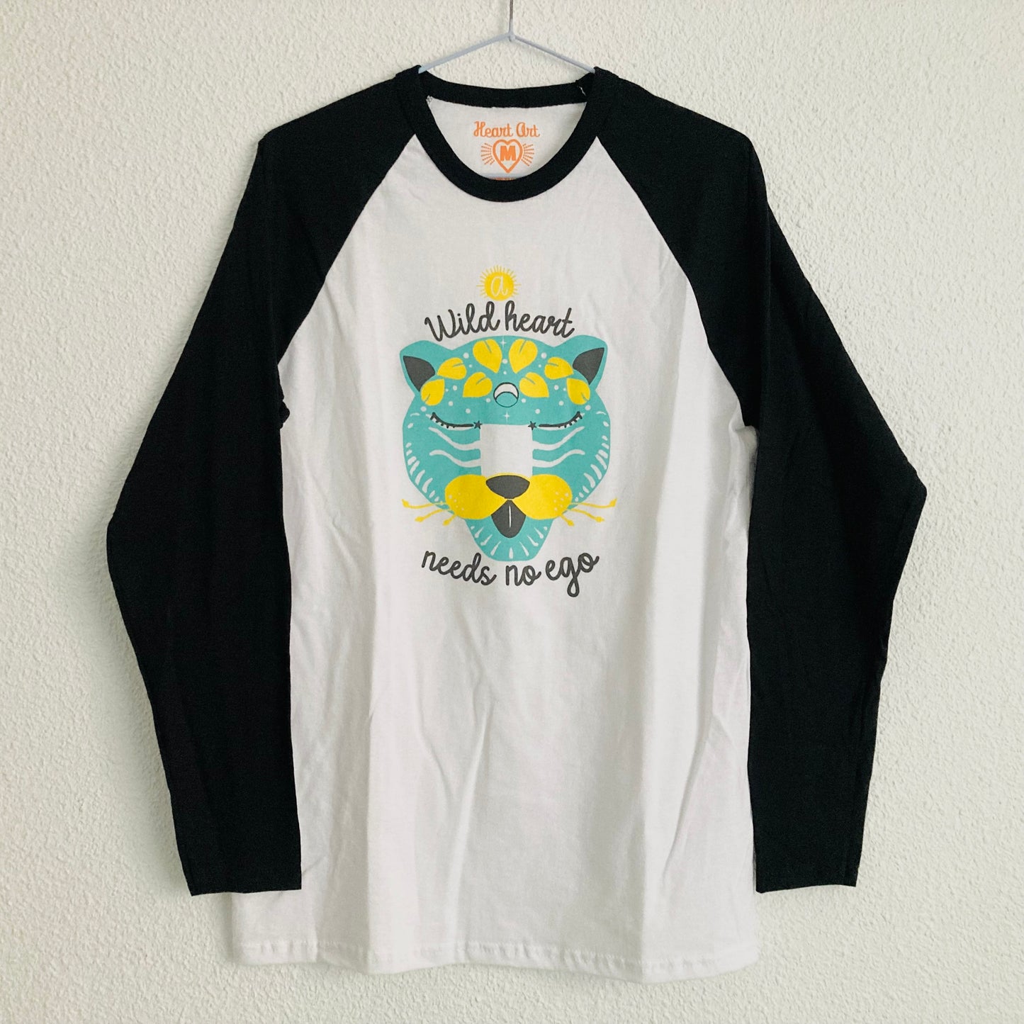 Camiseta baseball de manga larga, negro/blanco