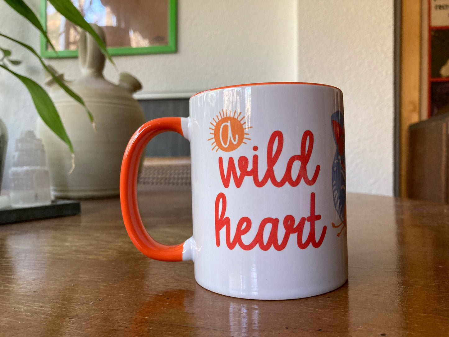 Taza de desayuno naranja, modelo Wild Heart.