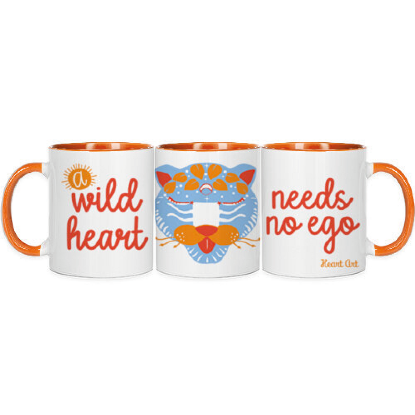Taza de desayuno naranja, modelo Wild Heart.