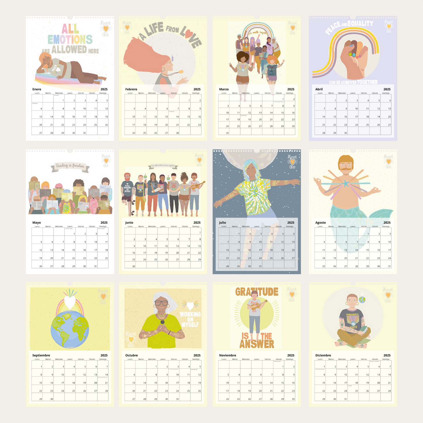 Calendario 2025 tamaño A3.