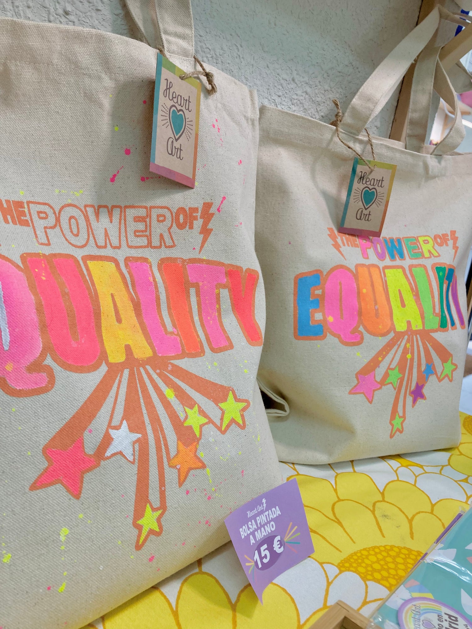 BOLSAS PINTADAS A MANO. PIEZAS ÚNICAS.