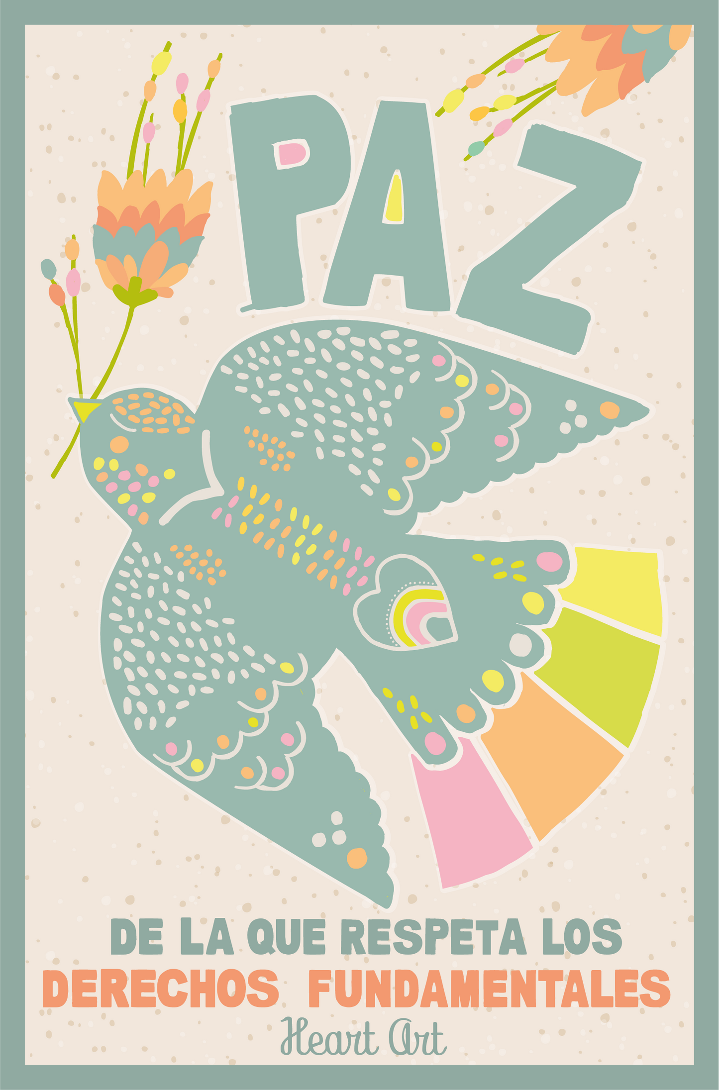 Mini póster Paz verde