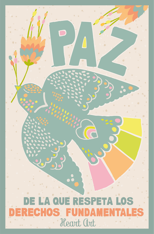 Mini póster Paz verde