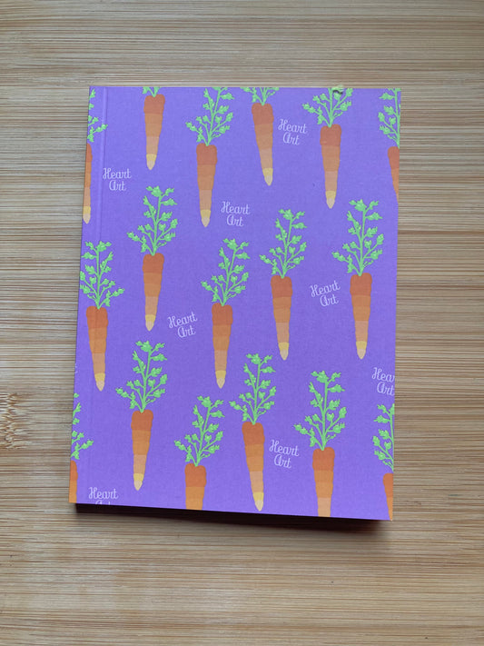 Cuaderno de papel reciclado modelo Zanahorias, tamaño A6 (bolsillo)