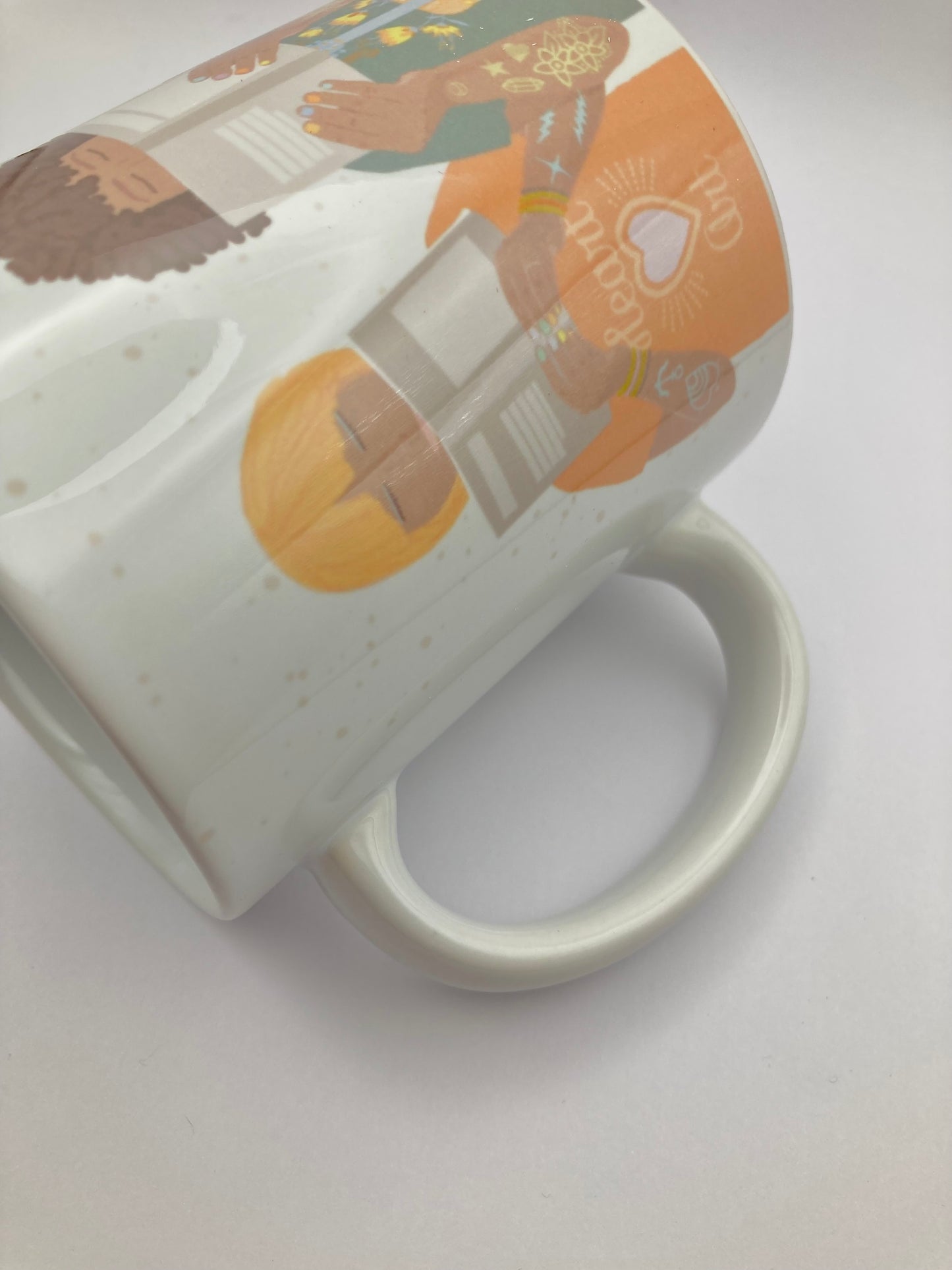 Taza de desayuno blanca modelo Leer.