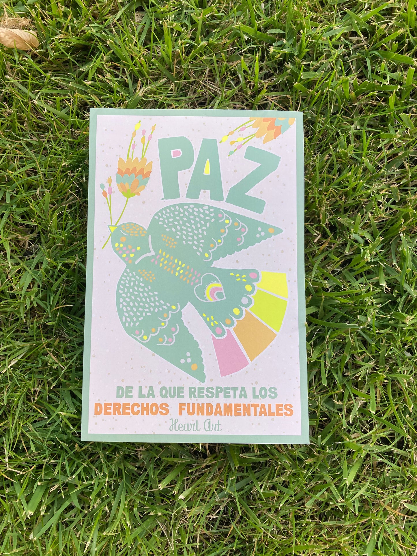 Mini póster Paz verde