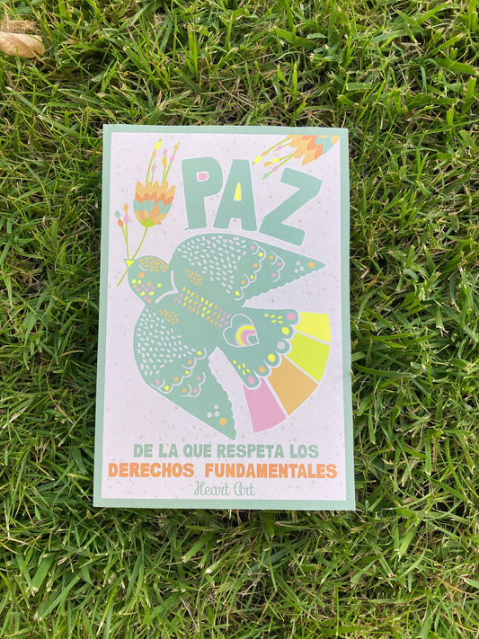 Mini póster Paz verde