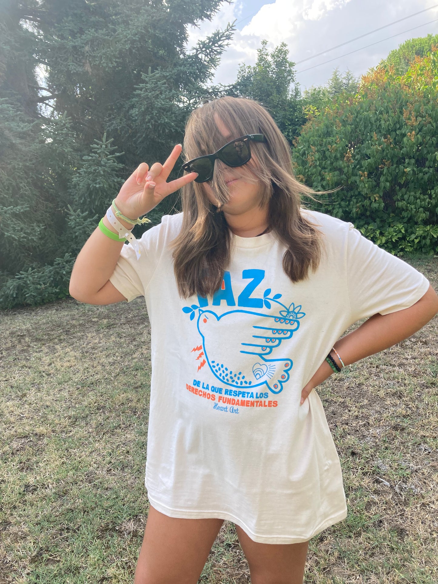 T-Shirt aus Bio-Baumwolle in Natur-Rohweiß, Modell Paz