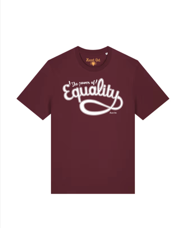 Camiseta de algodón orgánico arcilla suave, modelo Equality