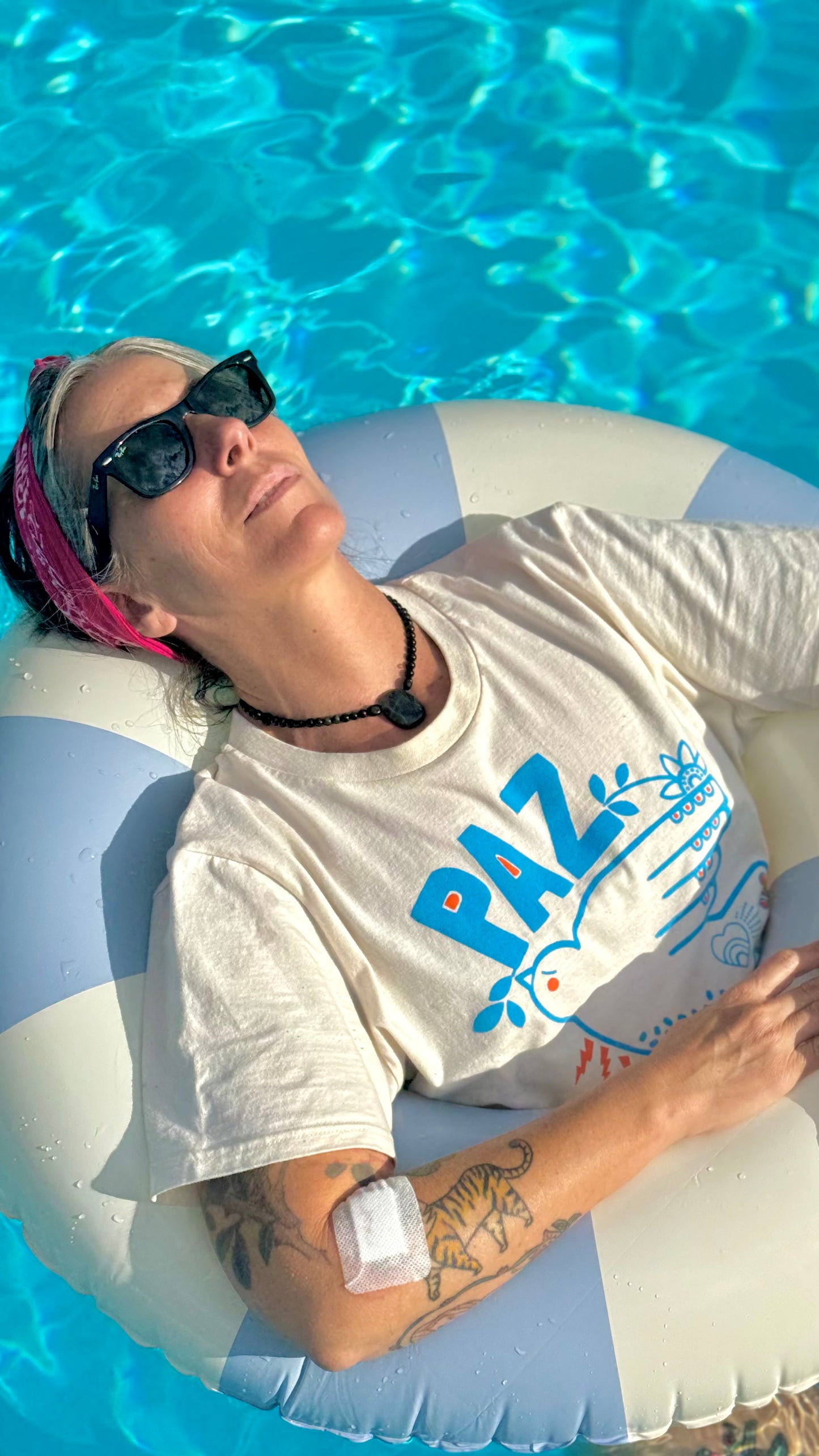 T-Shirt aus Bio-Baumwolle in Natur-Rohweiß, Modell Paz