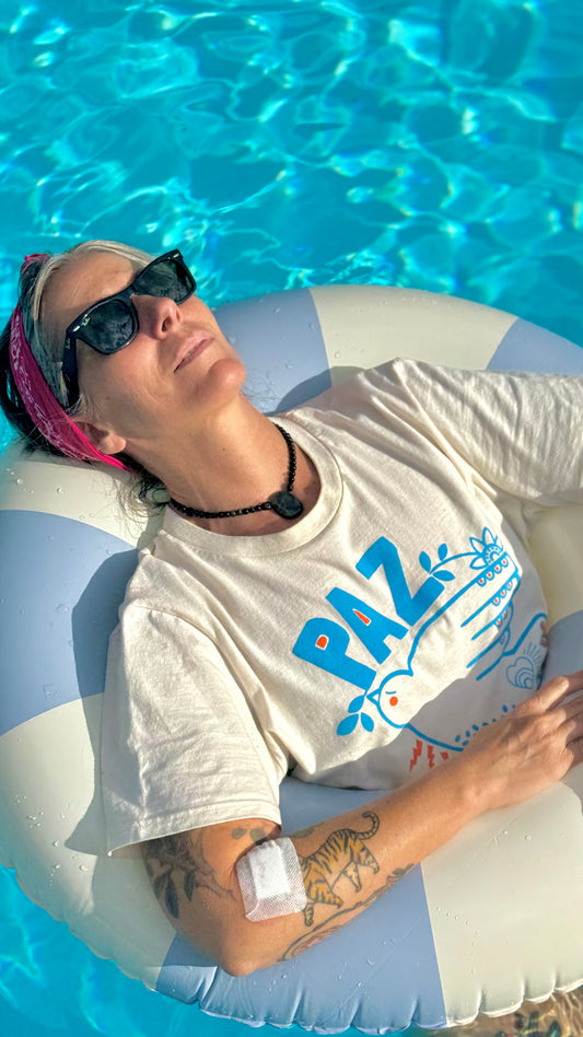 T-Shirt aus Bio-Baumwolle in Natur-Rohweiß, Modell Paz