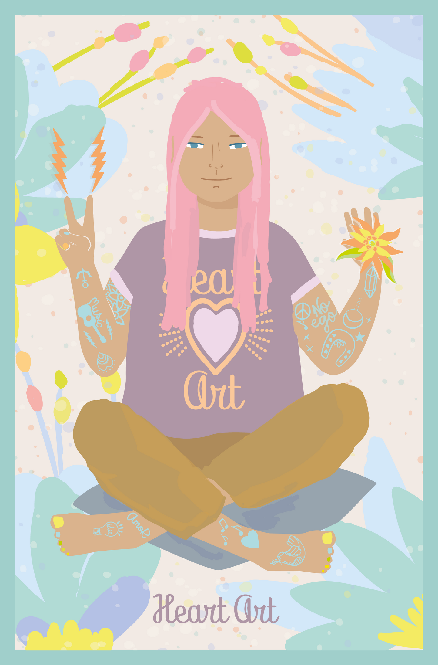 Minipóster Chica Heart Art