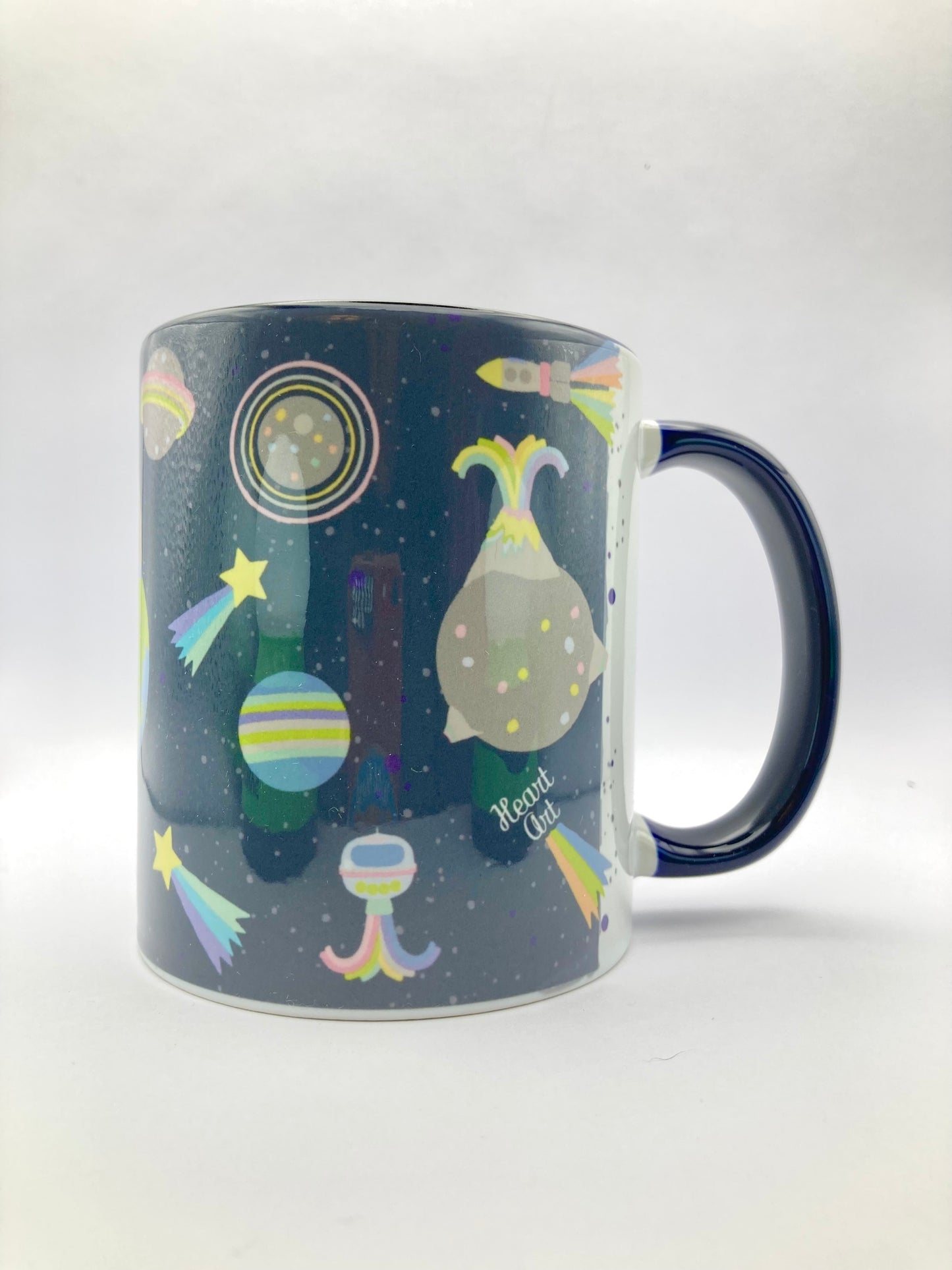 Taza de desayuno blanca modelo Universo.