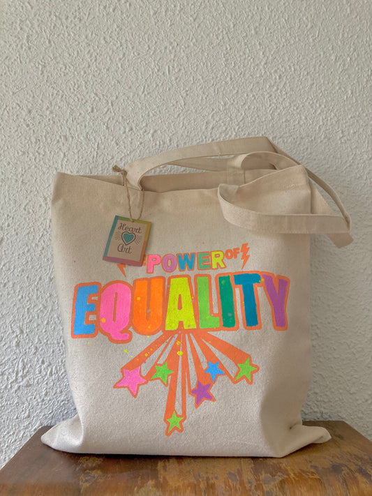 Bolsa Tote, modelo Equality Única arcoíris.
