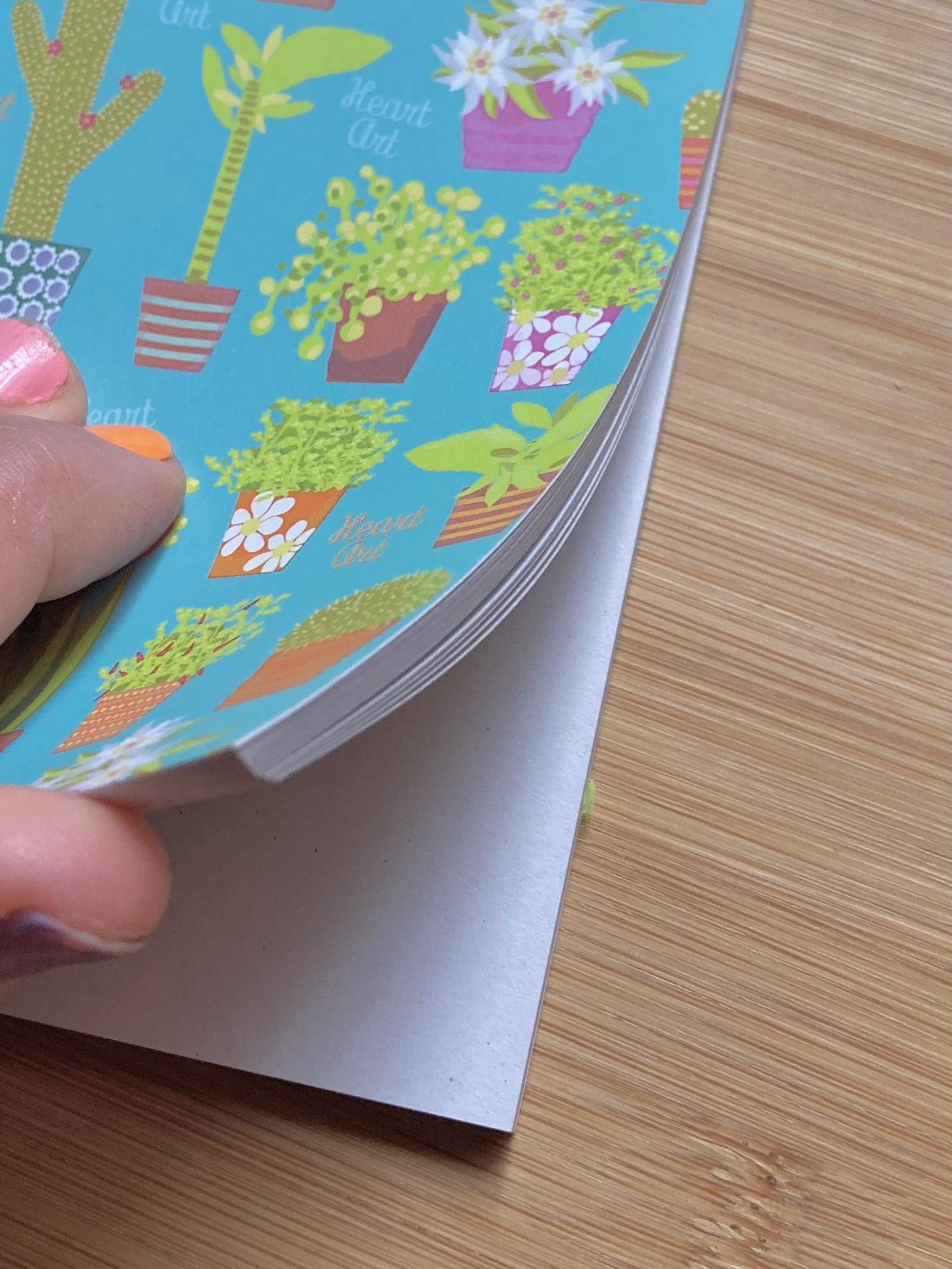 Cuaderno de papel reciclado modelo plantas, tamaño A6 (bolsillo)
