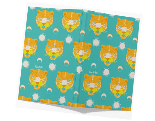 cuaderno de papel reciclado modelo Tigres verde. tamaño A5 (CUARTILLA).