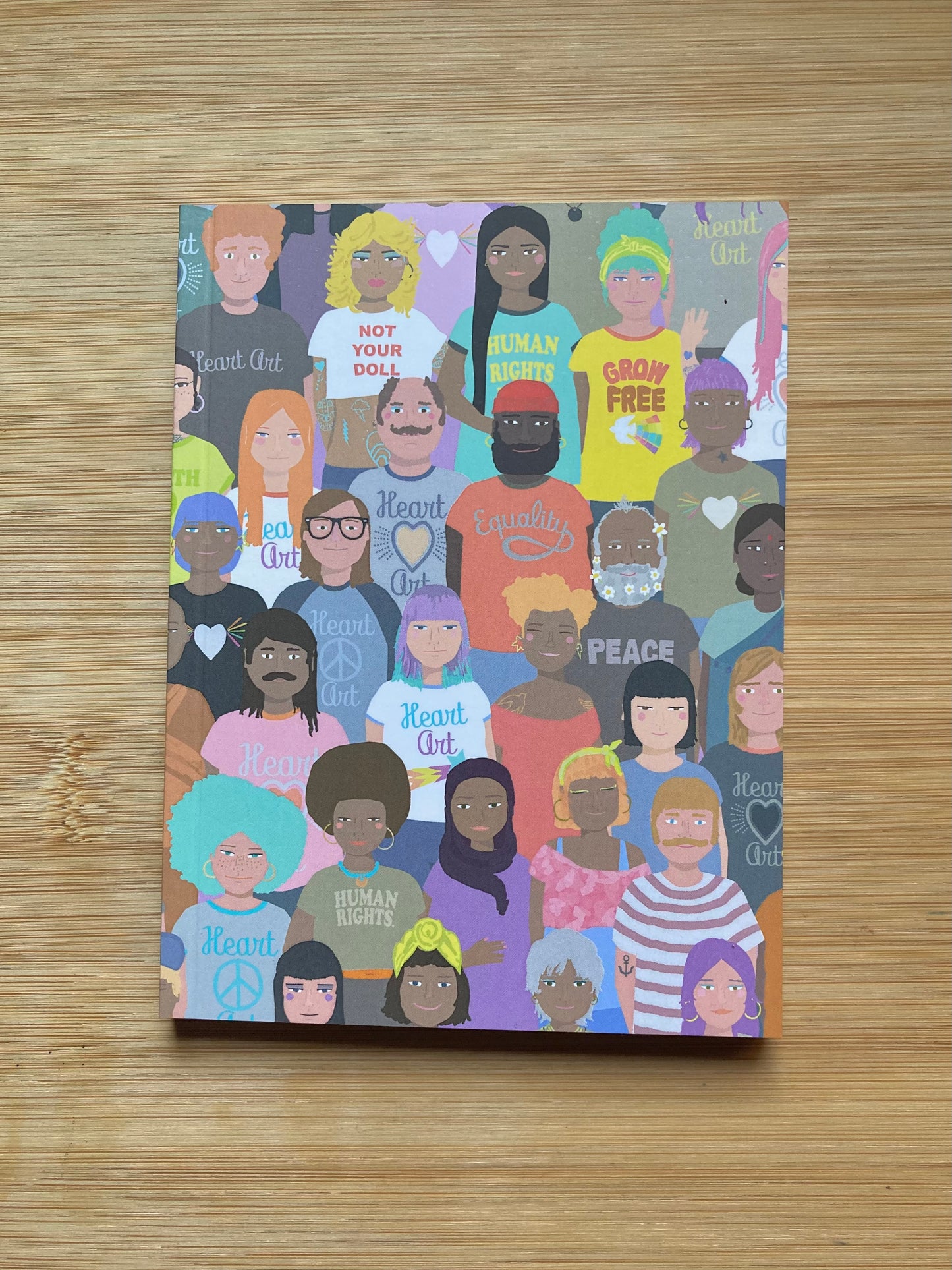 Cuaderno de papel reciclado modelo Gente, tamaño A6 (bolsillo)