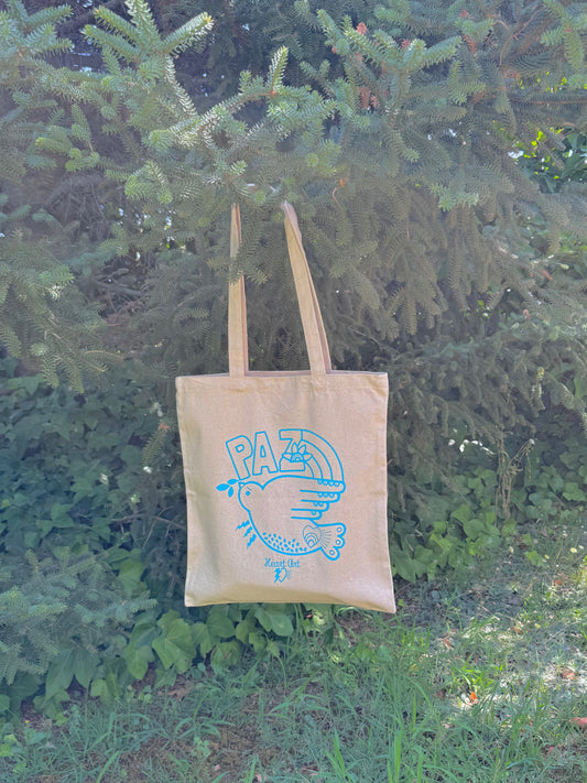 Bolsa Tote, modelo Paz azul