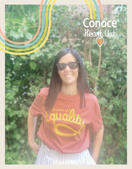 Camiseta de algodón orgánico arcilla suave, modelo Equality