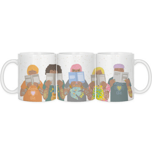 Taza de desayuno blanca modelo Leer.
