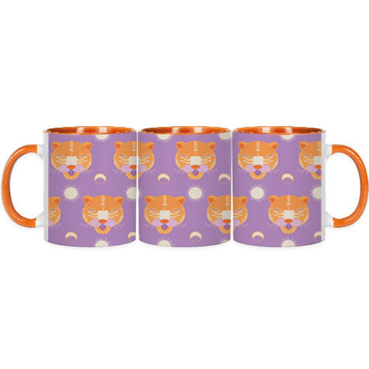 Taza de desayuno naranja modelo Alebrijes.